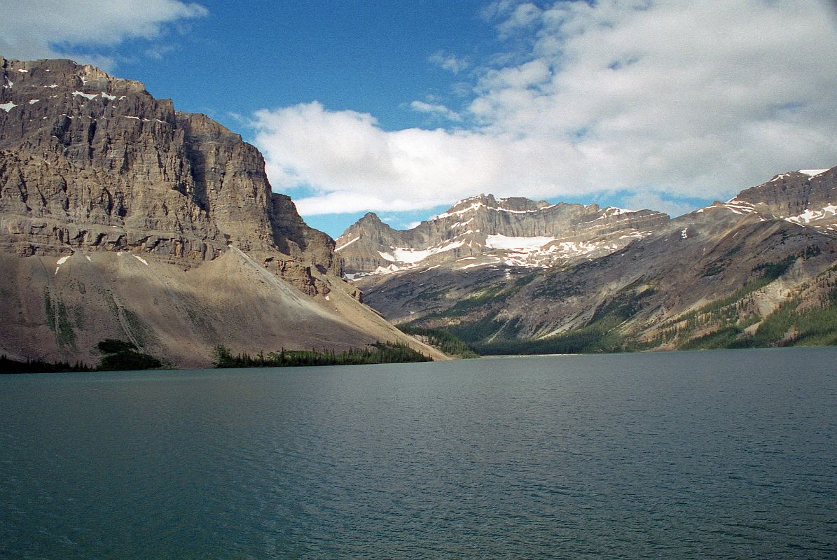 41 Bow Lake, Crowfoot Mountain, Portal Peak and Mount Thompson In Summer From Icefields Parkway
